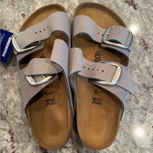 Birkenstock Arizona Big Buckle Dove Gray Size 38 US Ladies 7/ Mens 5